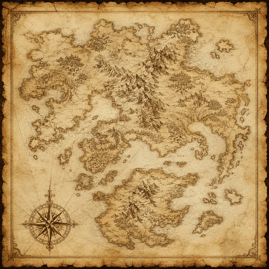 Parchment classic fictional map style